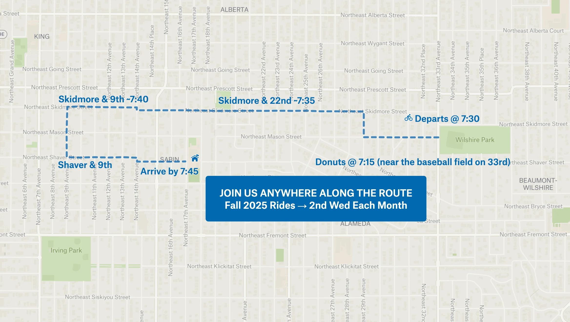 Sabin Bike Bus Route Map