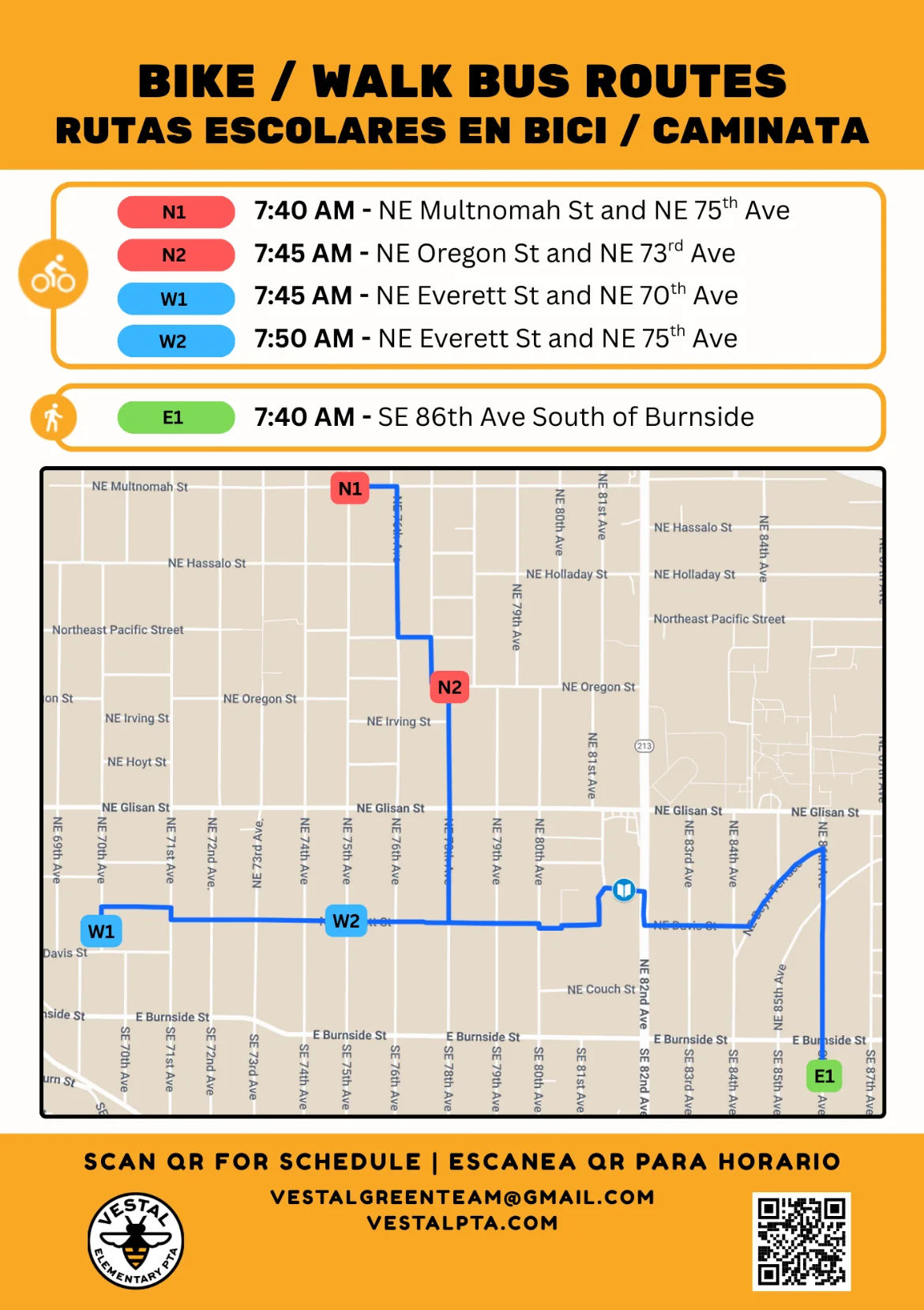 Vestal Bike Bus Route Map