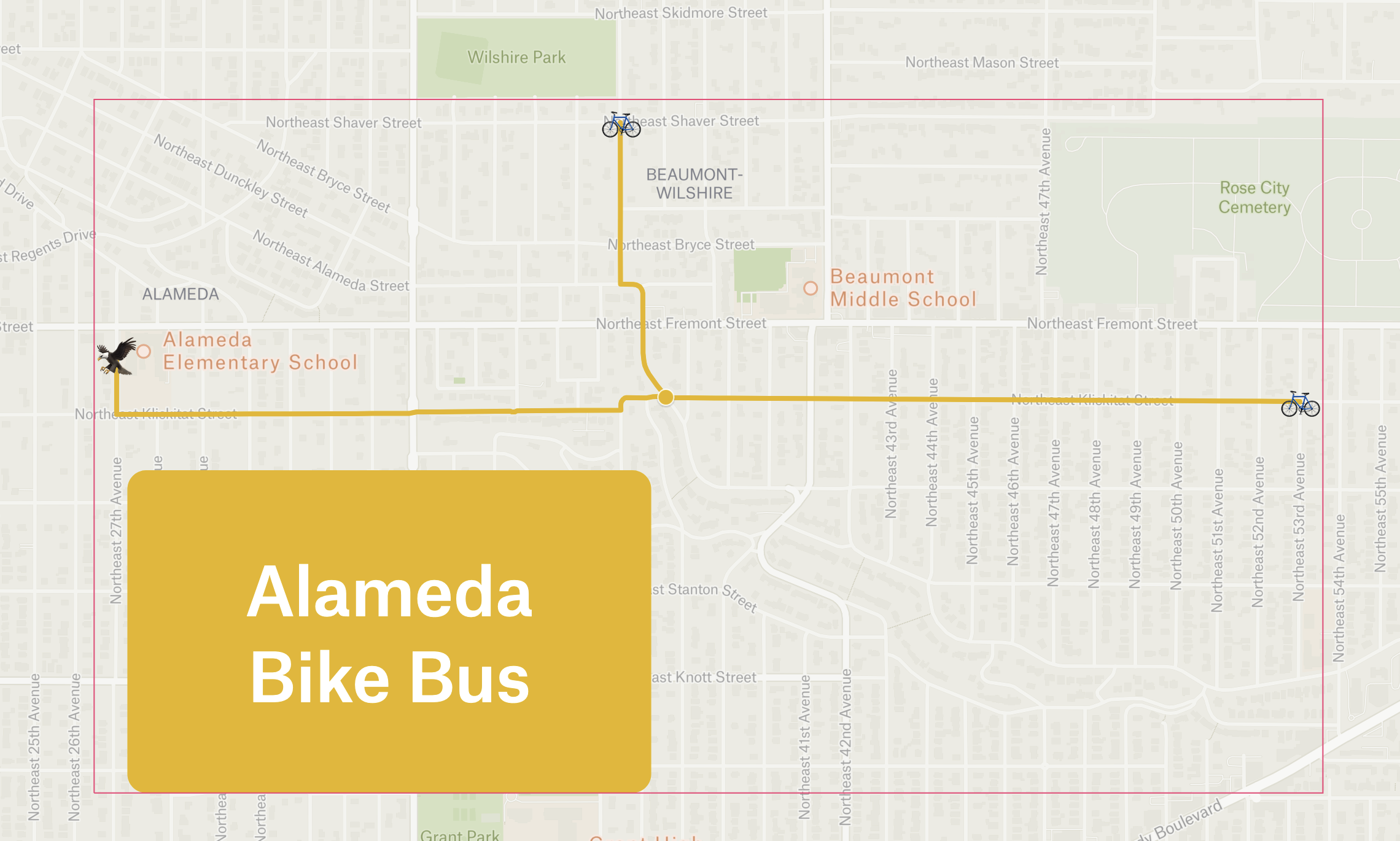 Alameda Bike Bus Route Map