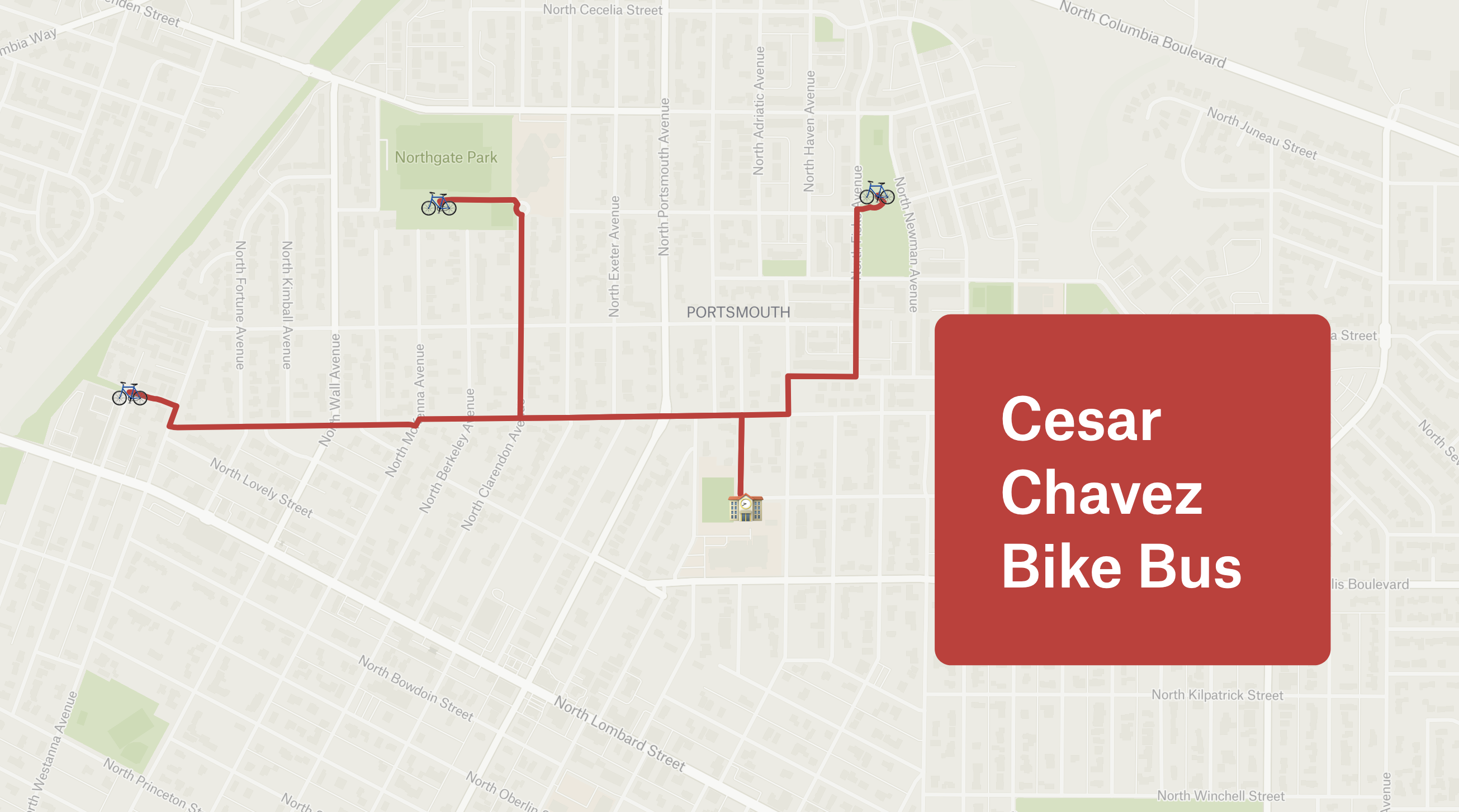 Cesar Chavez Bike Bus Route Map