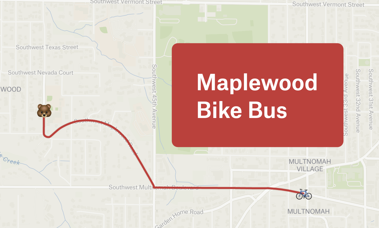 Maplewood Bike Bus Route Map