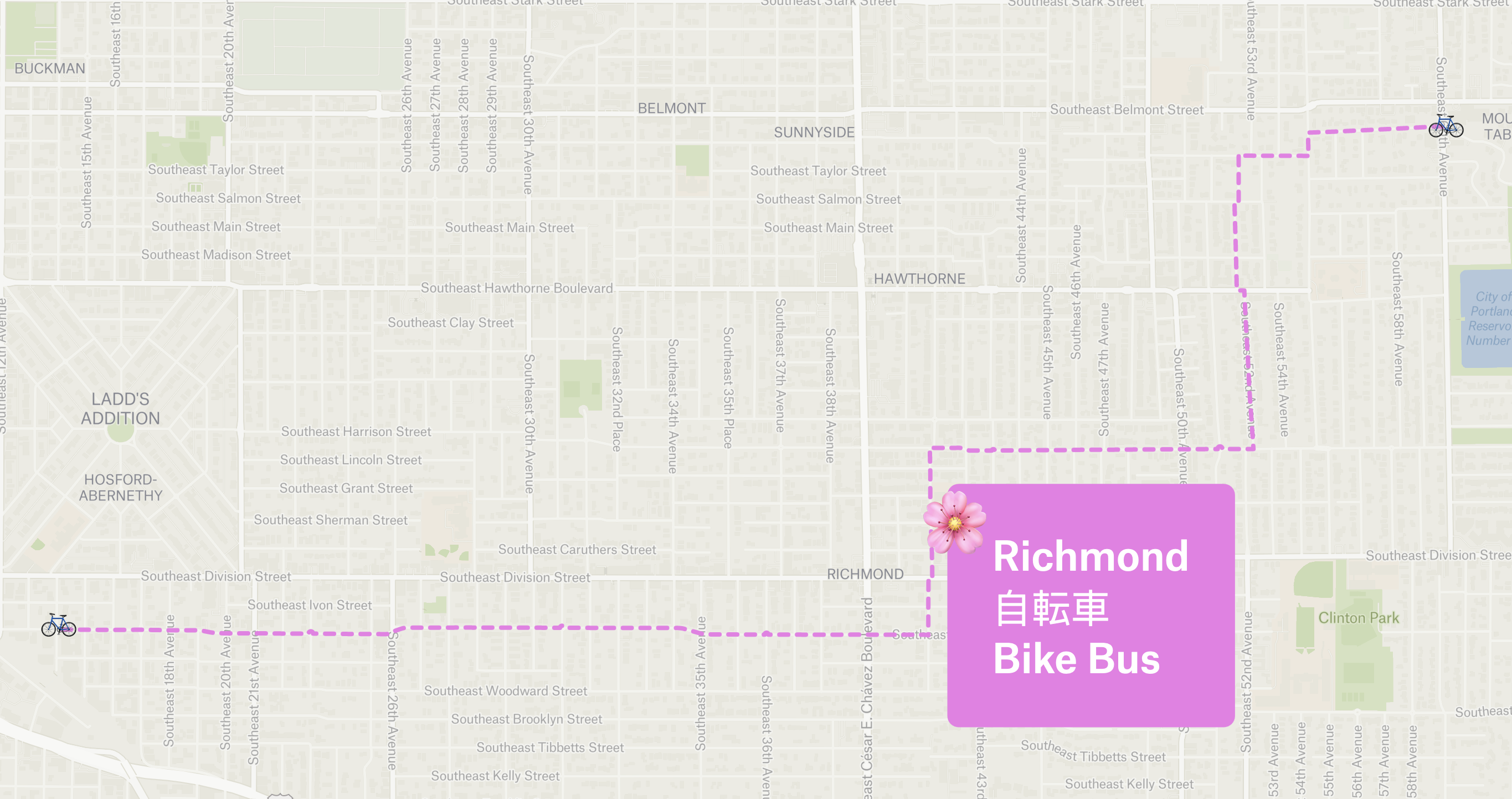 Richmond Bike Bus Route Map