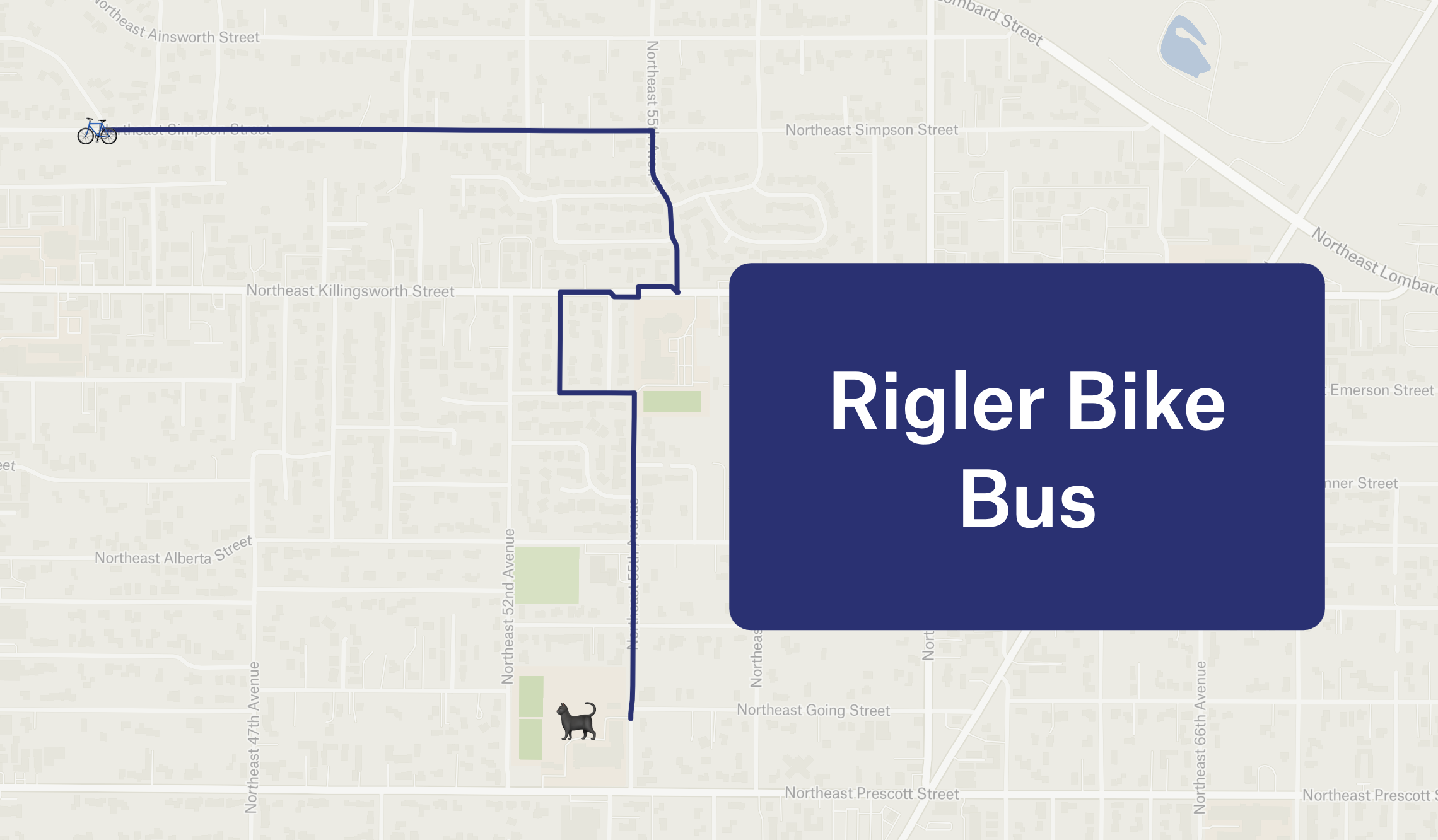 Rigler Bike Bus Route Map