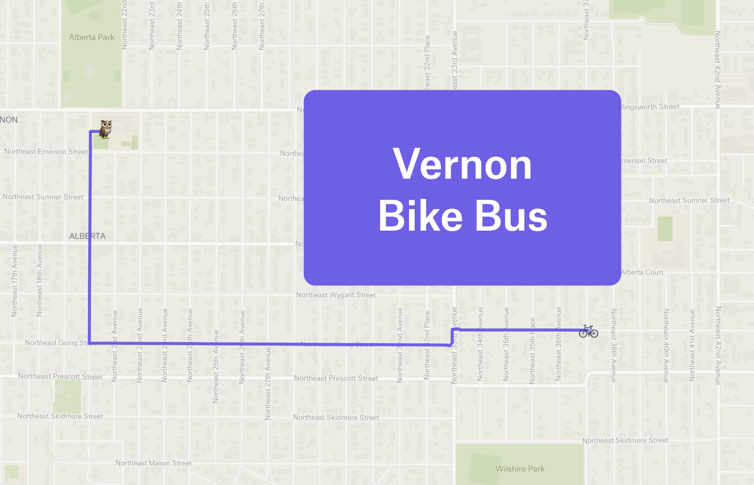 Vernon Bike Bus Route Map