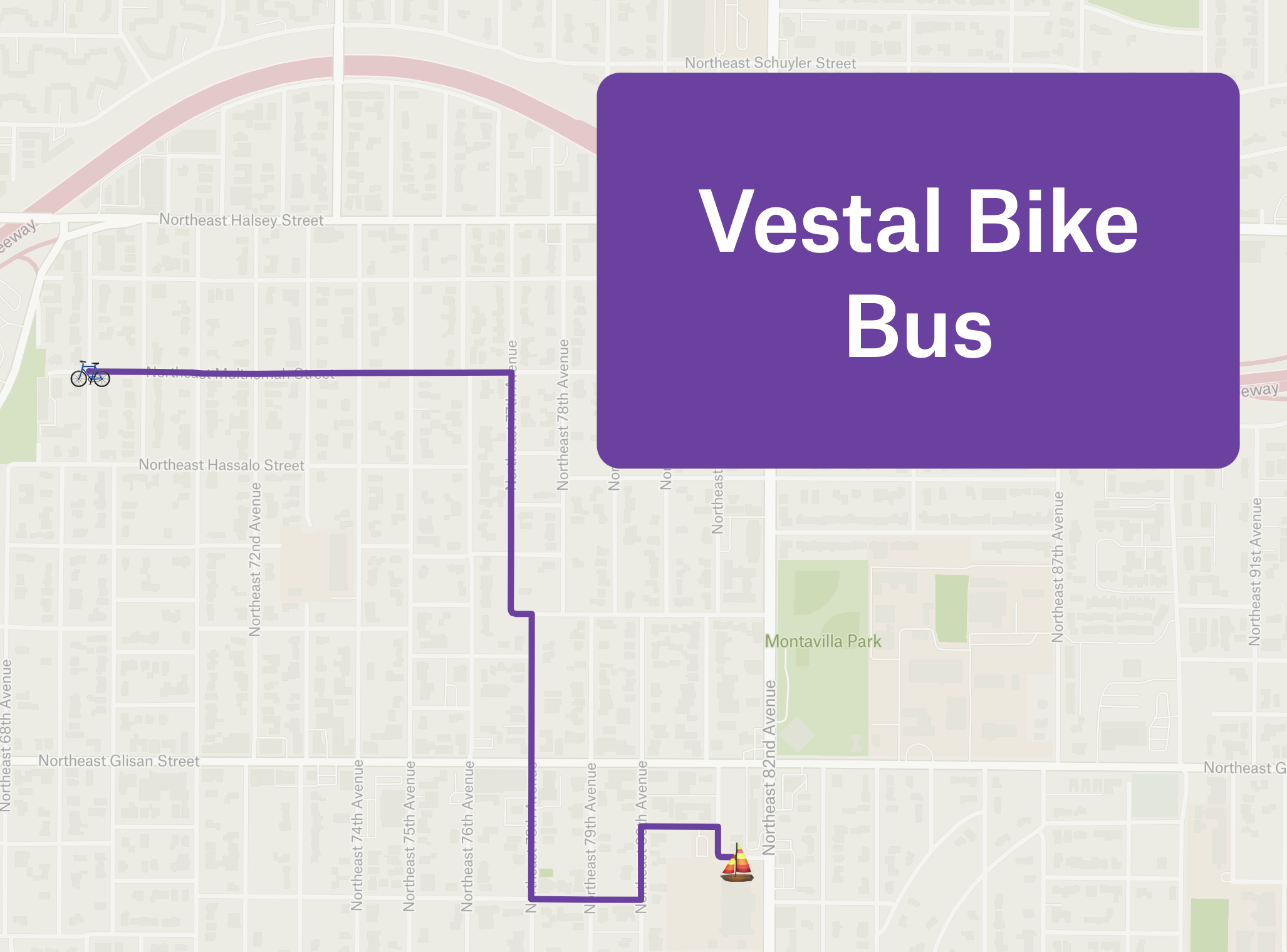 Vestal Bike Bus Route Map